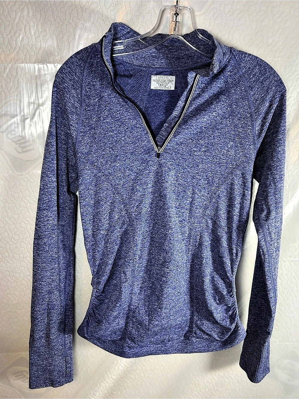 Athleta Fastest Track Half Zip Long Sleeve Blue Small